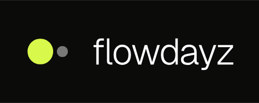 The Flowdayz logo for dark backgrounds